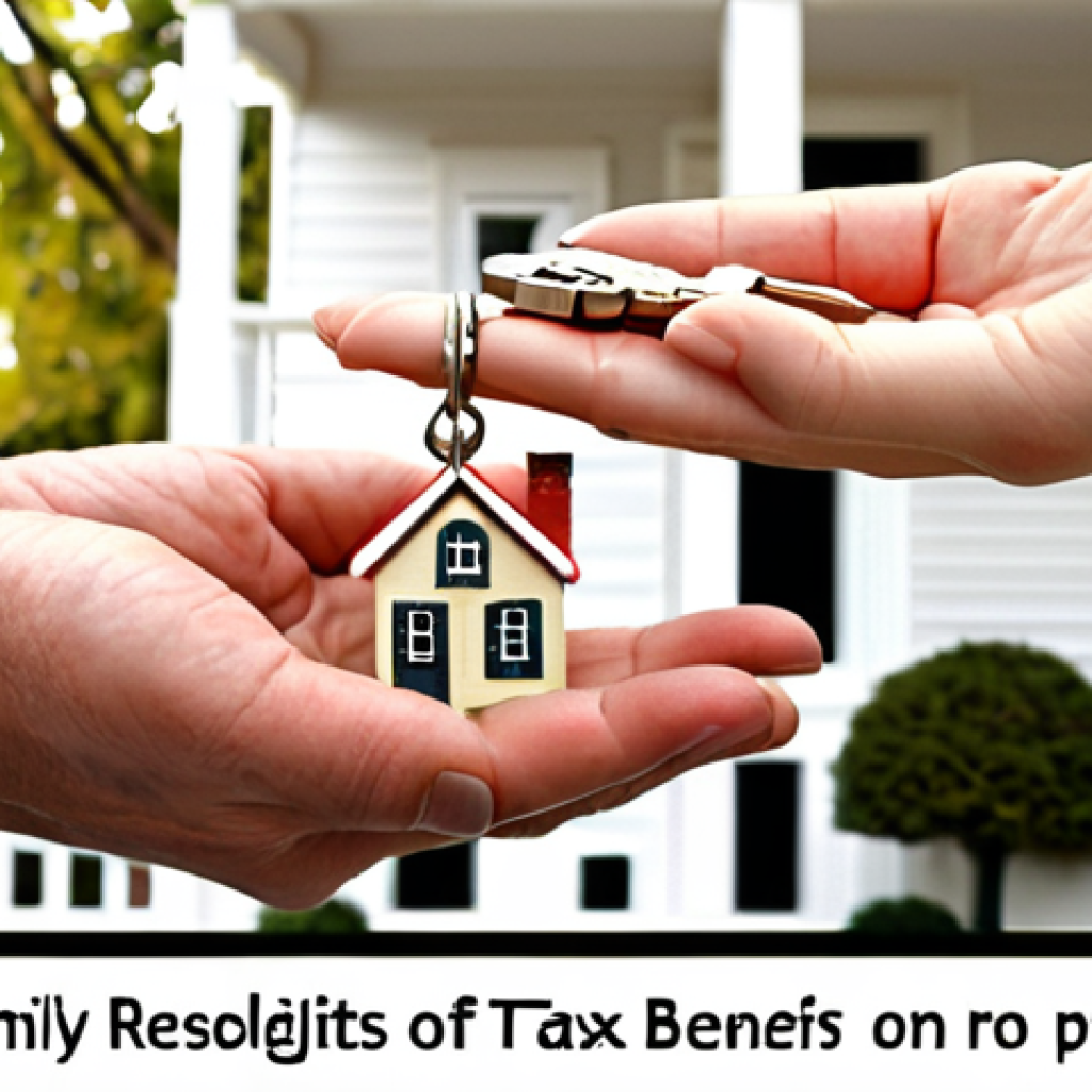 **Image Prompt:** A family happily receiving keys to their new home, overlaid with text highlighting tax benefits of utilizing gift or inheritance for property acquisition, set against a backdrop of a rising real estate market.
